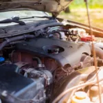 Open hood of a car Open hood of a car