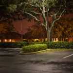 Night crime scene at a parking lot Night crime scene at a parking lot