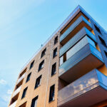 New modern apartment building exterior New modern apartment building exterior